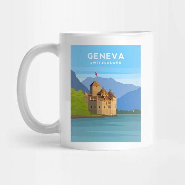 Lake Geneva, Switzerland - Chillon Castle by typelab